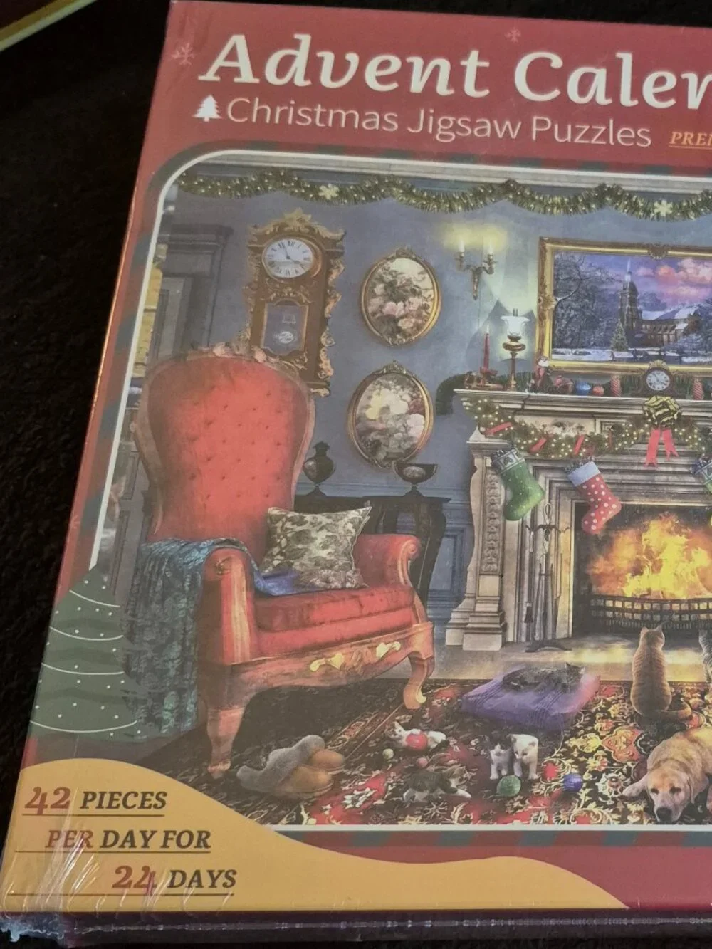 1008-Piece Festive Fireplace Christmas Jigsaw Puzzle Advent Calendar NEW IN BOX!